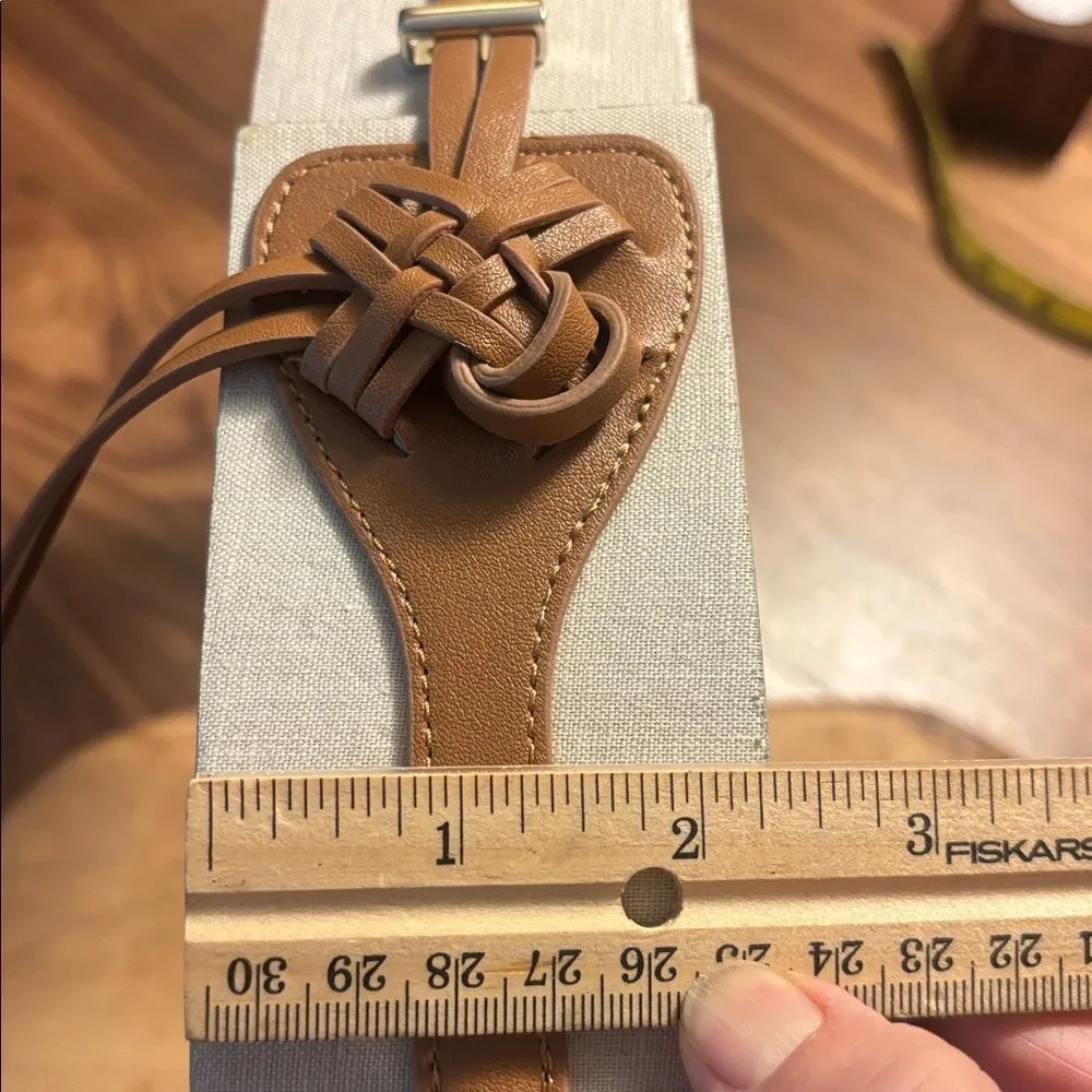 White House Black Market Tan and Cream Belt - XL